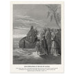 Gustave Dore The Bible engraving print . Jesus preaching at the sea of Galilee .