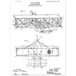 Flying machine patent 1906 by the Wright brothers. Vintage airplane.