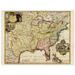 Ancient map of the United Stated Louisiana french region in 1687 by Johan Baptist Homann