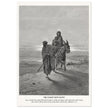 Gustave Dore The Bible engraving print . The flight into Egypt illustration .