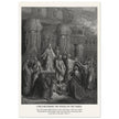 Gustave Dore The Bible engraving print . Cyrus restoring the vessesls of the temple .