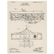 Flying machine patent 1906 by the Wright brothers. Vintage airplane.