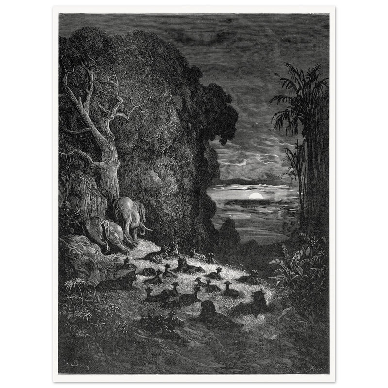 Gustave Dore Paradise Lost engraving . The completion of Creation.