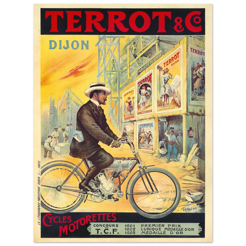 Terrot cycles vintage advertinig print  by Francisco Tamagno.