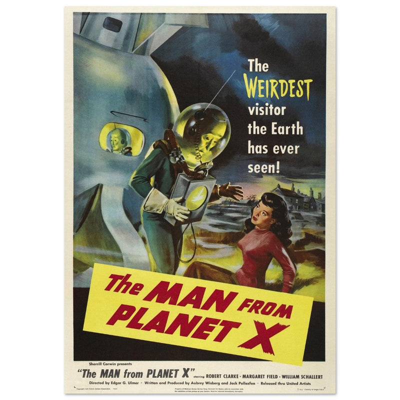 The Man from Planet X movie poster. Vintage film .