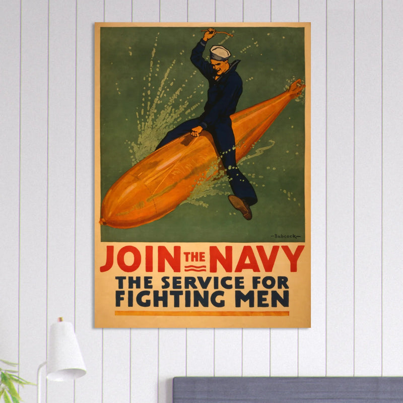 Join the Navy, the service for fighting men vintage poster reproduction