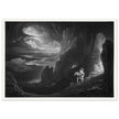 John Martin Paradise Lost vintage mezzoting engraving . Adam and Eve Driven Out of Paradise.