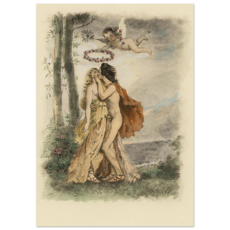 Paul Emile Becat erotic illustration Les Baiseres XVIII ( The Kisses ) Immortality