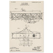 Flying machine patent 1906 by the Wright brothers. Vintage airplane.