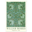 William Morris Pimpernel 1876. Green leaves and flowers wintage wallpaper art print.
