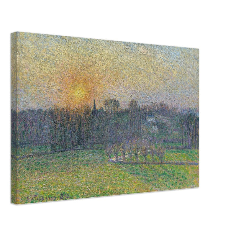 View of Bazincourt Sunset by Camille Pissarro