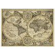 Old World map 1626. John Speed famous double hemisphere cartography with beautiful illustrations.