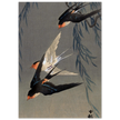 Ohara Koson Three red-rumped swallows in a dive