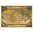 Ancient map reproduction print of a world map of 1579 Typus Orbis Terrarum by Abraham Ortelius.