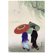 Two women in the rain by Ohara Koson