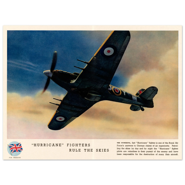 Hurricane Fighters Rule the Skies vintage print reproduction