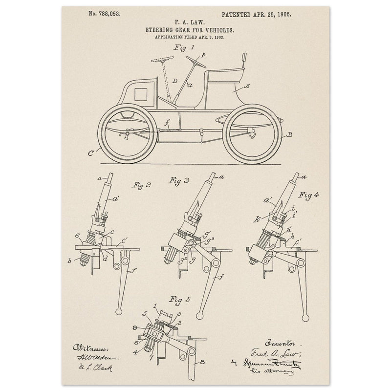 Steering Gear for vehicles patent illustration.