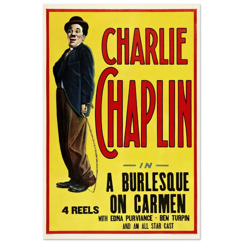 Charlie Chaplin A Burlesque on Carmen movie vintage poster.