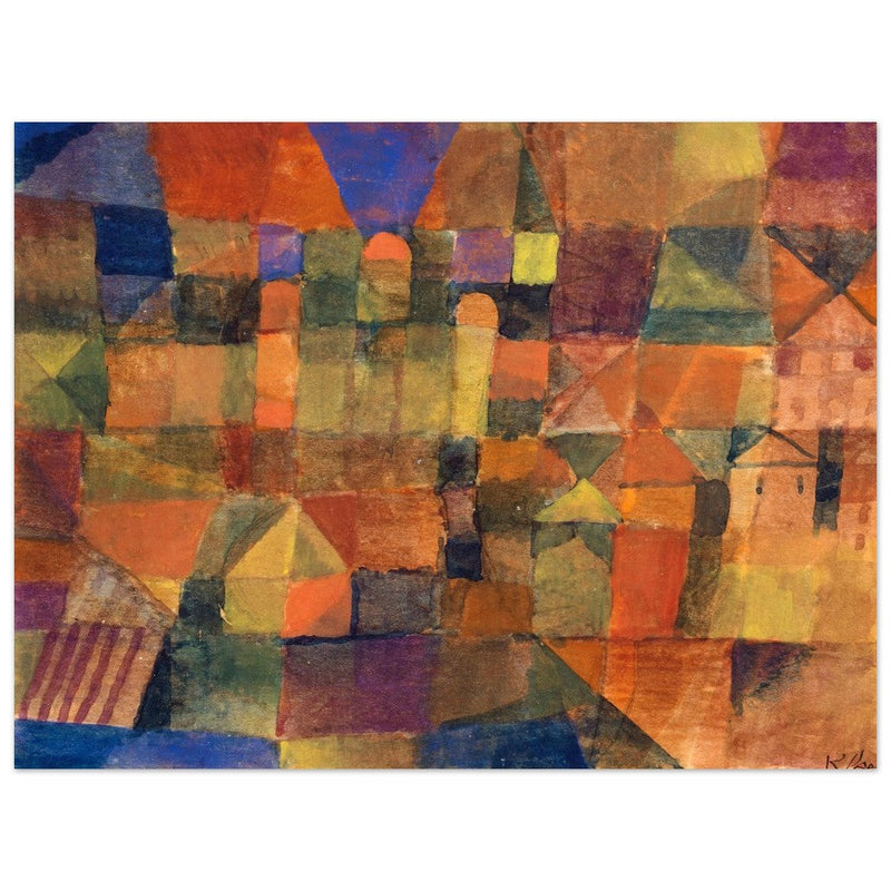 Paul Klee City with the three domes ( Stadt mit den drei Kuppeln ). Abstract painting.