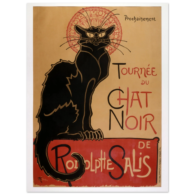 For the nightclub "Tournée du Chat Noir poster reproduction Théophile Steinlen 1896