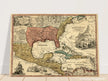 Ancient map of North America. Regni Mexicani seu Novae Hispaniae, Ludovicianae, N. Angliae, Carolinae, Virginae et Pennsylvaniae by Johann Baptist Homann