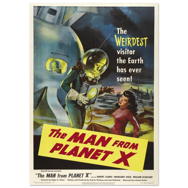 The Man from Planet X movie poster. Vintage film .