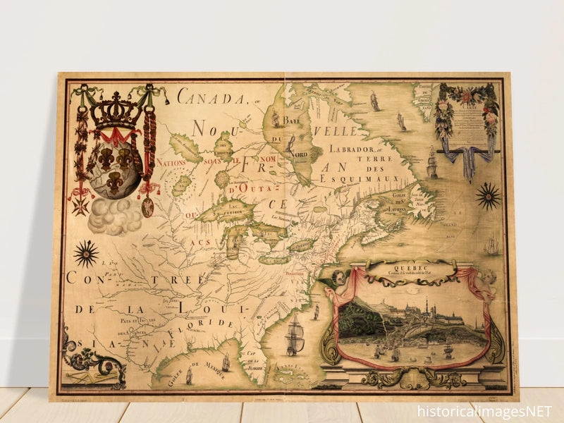 North America map. Canada, ou Nouvelle France by Jean-Baptiste Louis Franquelin