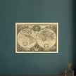 Nova totius terrarum orbis 1630 old world map poster by Hendrik Hondius
