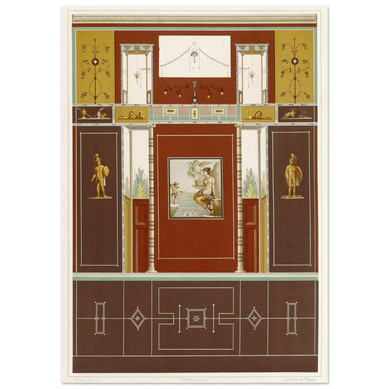 Mural frescoes paintings in Pompeii engravings by Fausto and Felice Niccolini.