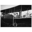Katharine Wright aboard the Wright Model HS vintage aircraft