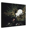 Cats amd fishes in pond. Oriental old painting by Shen Zhenlin.