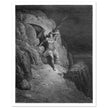 Gustave Dore Paradise Lost engraving . Torment of Satan despair as he realizes his fall.