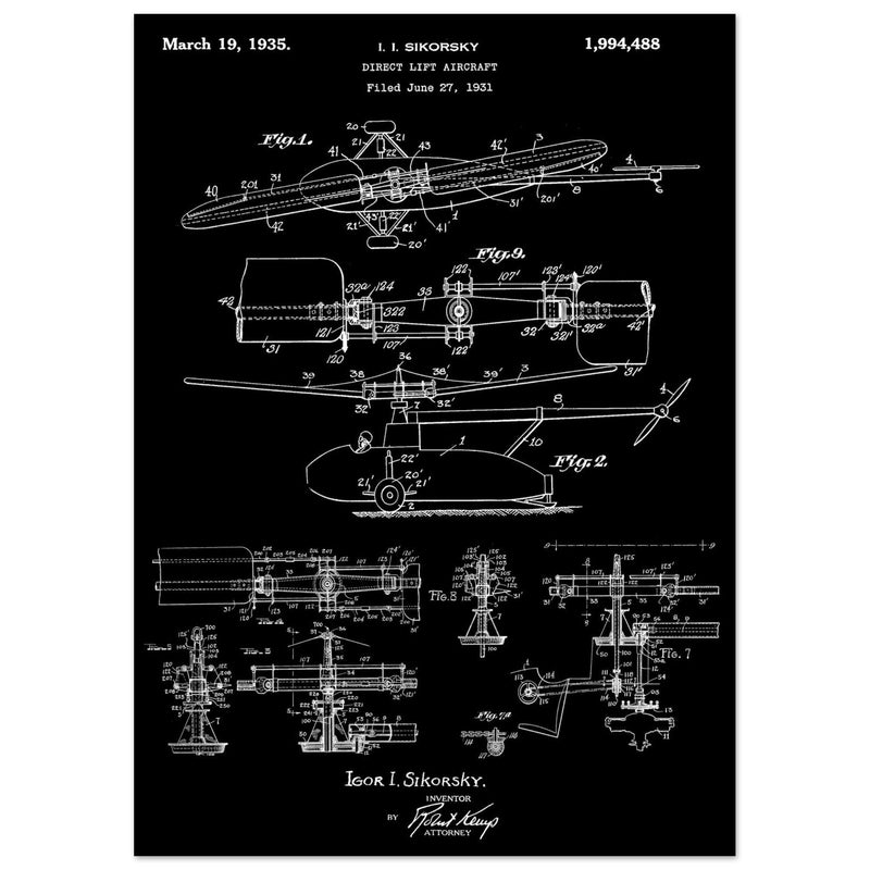 Direct Lift Aircraft patent by Sikorsky. Helicopter ancestor