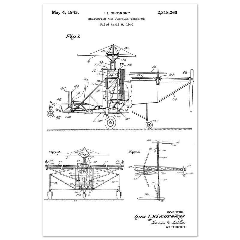 Helicopter patent by Igor Sikorsky