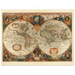 1638 Double hemisphere old world map by Hendrik Hondius.