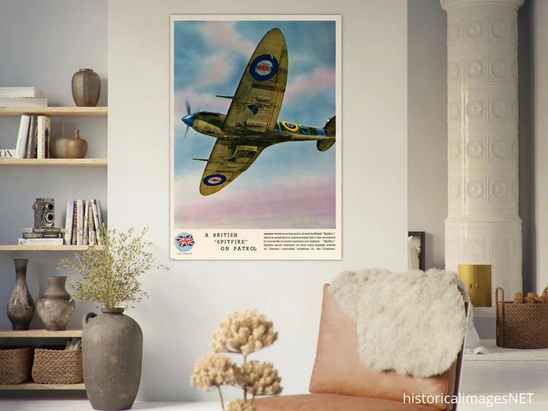 A British Spitfire on Patrol Propaganda II World War