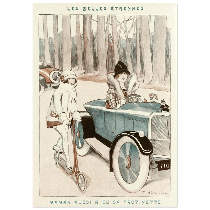Les Belles Etrennes by Fabien Fabiano.  illustration of an illustration published in Fantasio Magazine in the 30s.