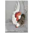 Rooster and chicken by Ohara Koson