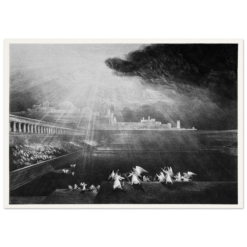 John Martin mezzotint engraving . Paradise Lost. The Courts of God .