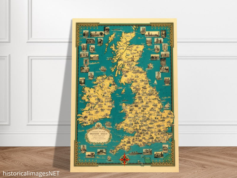 Old map of the British islands by Ernest Dudley Chase
