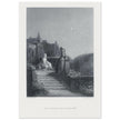 Gustave Dore illustration of King Arthur legend . Terrace scene with Guinevere. From the book Idylls of the King by Alfred Tennyson.