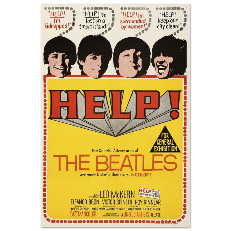The Beatles Help film poster reproduction. Printed on Fine art paper