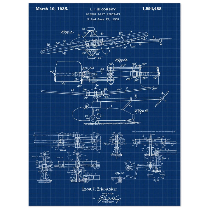 Direct Lift Aircraft patent by Sikorsky. Helicopter ancestor
