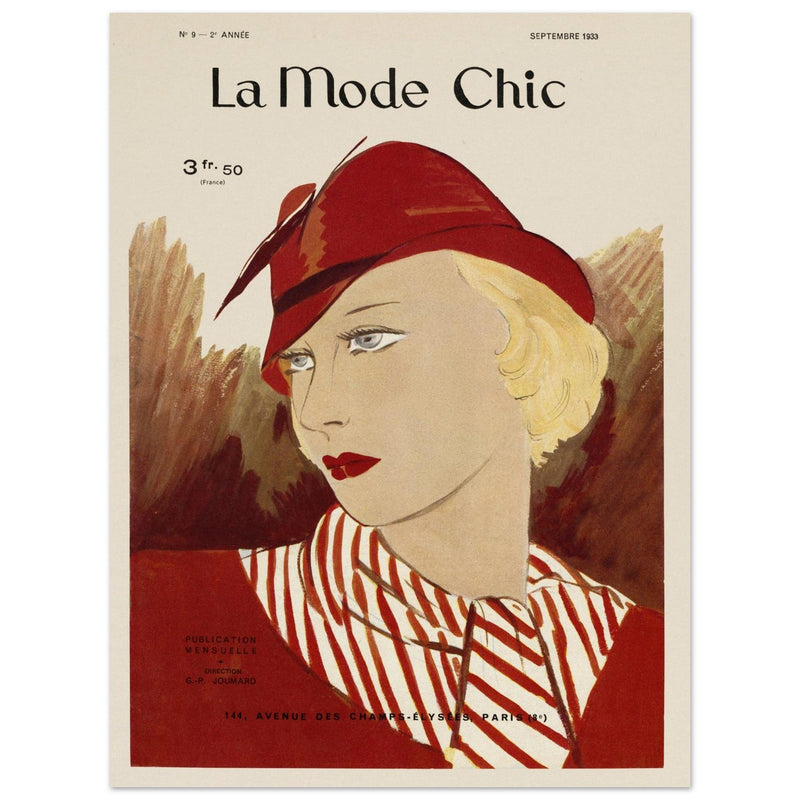 La Mode Chic old vintage fashion magazine cover from the 30s.