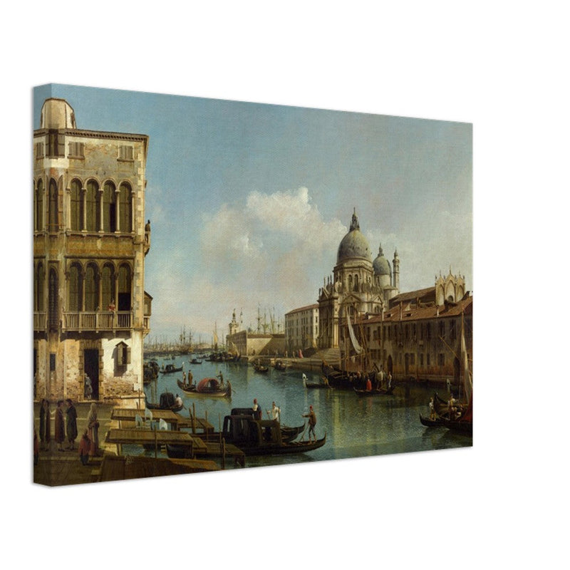 Grand Canal and Santa Maria della Salute in Venice Italy. Antique painting by Bernardo Bellotto 1743.