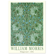 William Morris Pimpernel 1876. Green leaves and flowers wintage wallpaper art print.