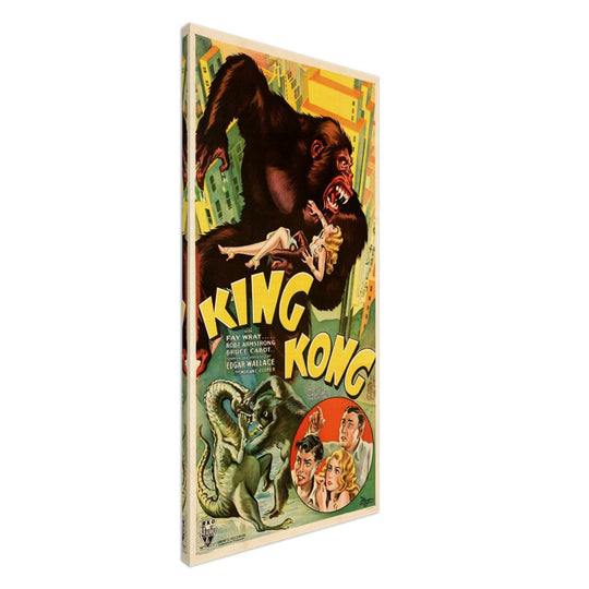King Kong historic movie canvas reproduction. Wrapped canvas with mirror wrap