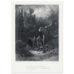 Gustave Dore illustration of King Arthur legends. Yniol Shows Prince Geraint His Ruined Castle. Idylls of the King by Alfred Tennyson