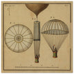 The first parachute by Jacques Garnerin. XVIII Century.