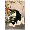 Black Cat and Tomato Plant vintage poster reproduction by Takahashi Hiroaki 1931